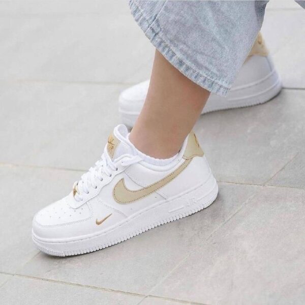 Nike Air Force 1 Embroidered White Beige