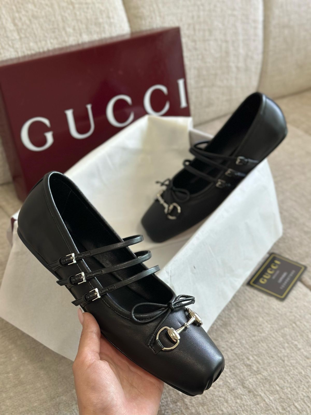 70cce7da-bf3b-485b-938d-13c84437eea4-1.jpg Gucci Horsebit Ballet Flat - الصورة 1